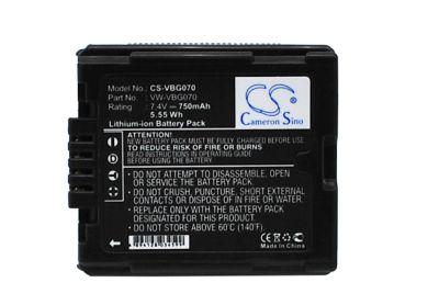 Batteri till Panasonic GS98GK, Panasonic VW-VBG070