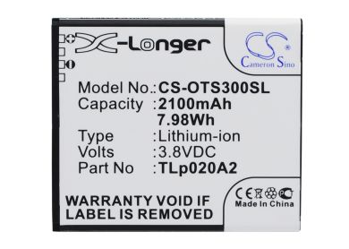 Batteri till Alcatel 5065W-2DALUS2, Alcatel TLi020A1